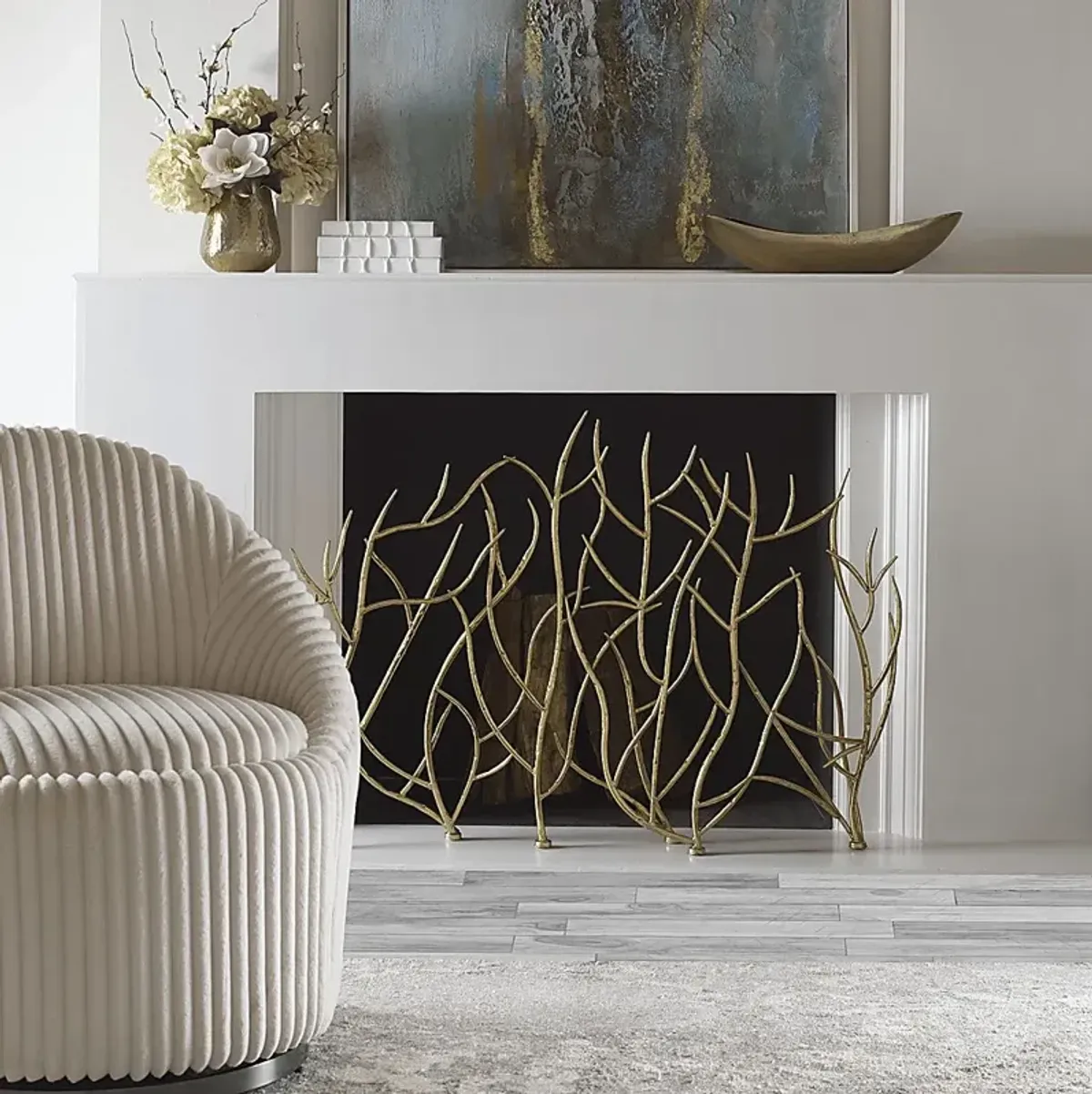 Welyn Gold Fireplace Screen