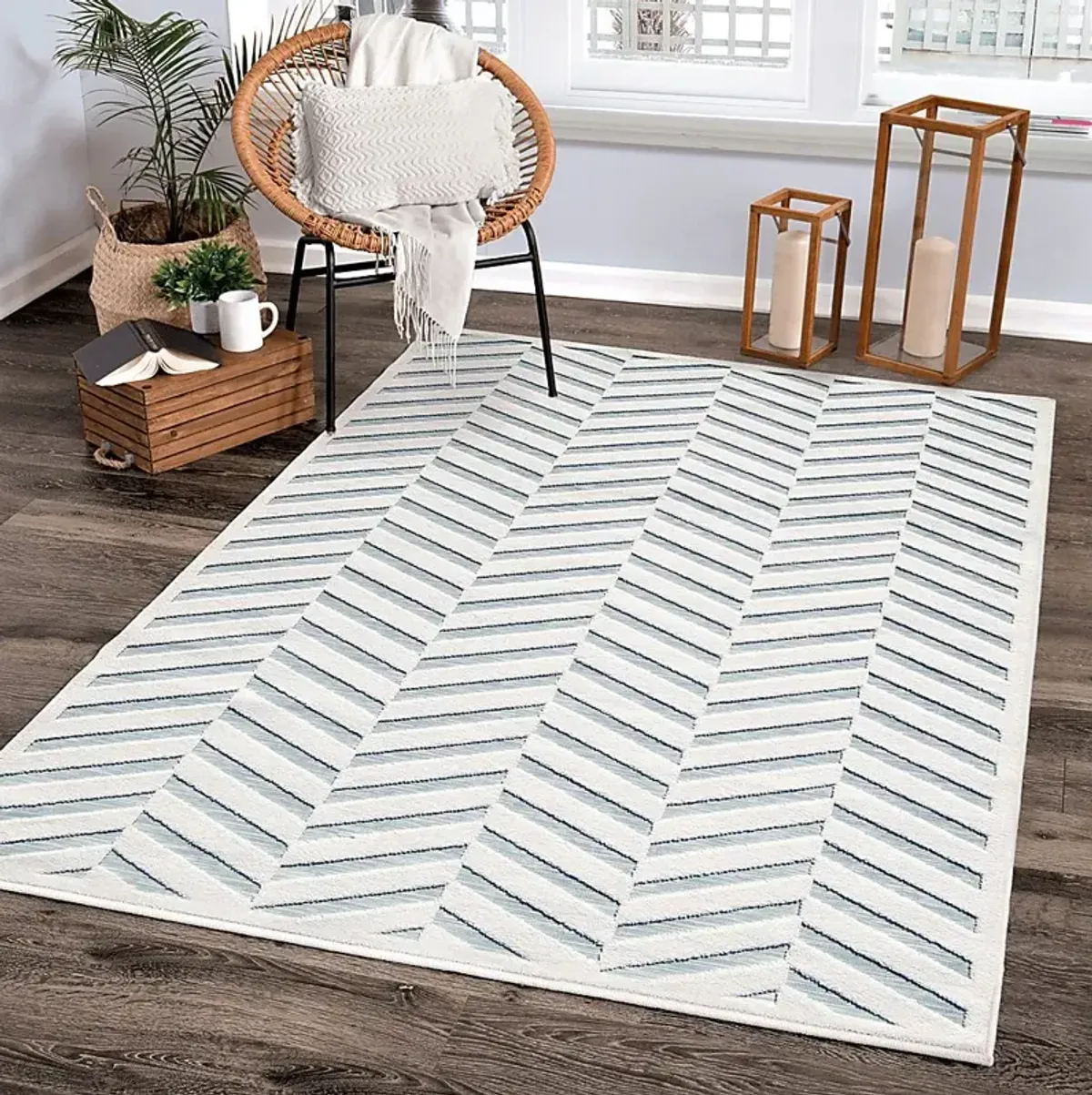 Balomine White 7'9 x 10'10 Rug