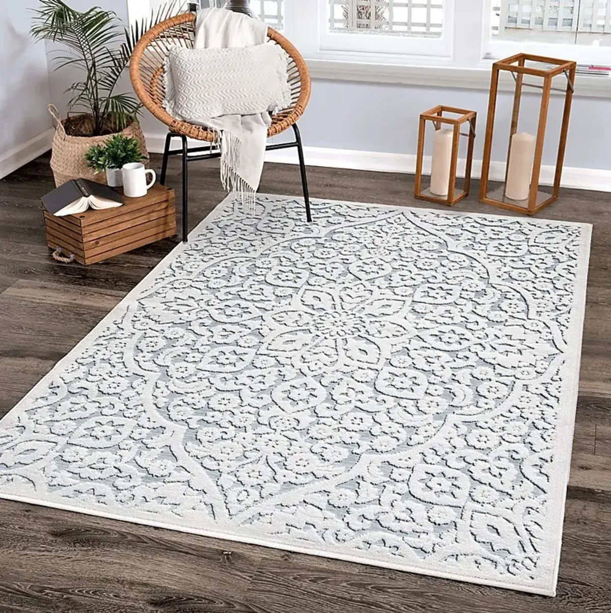 Sohio White 7'9 x 10'10 Rug