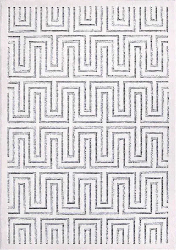 Denbigh White/Blue 5'2 x 7'6 Rug