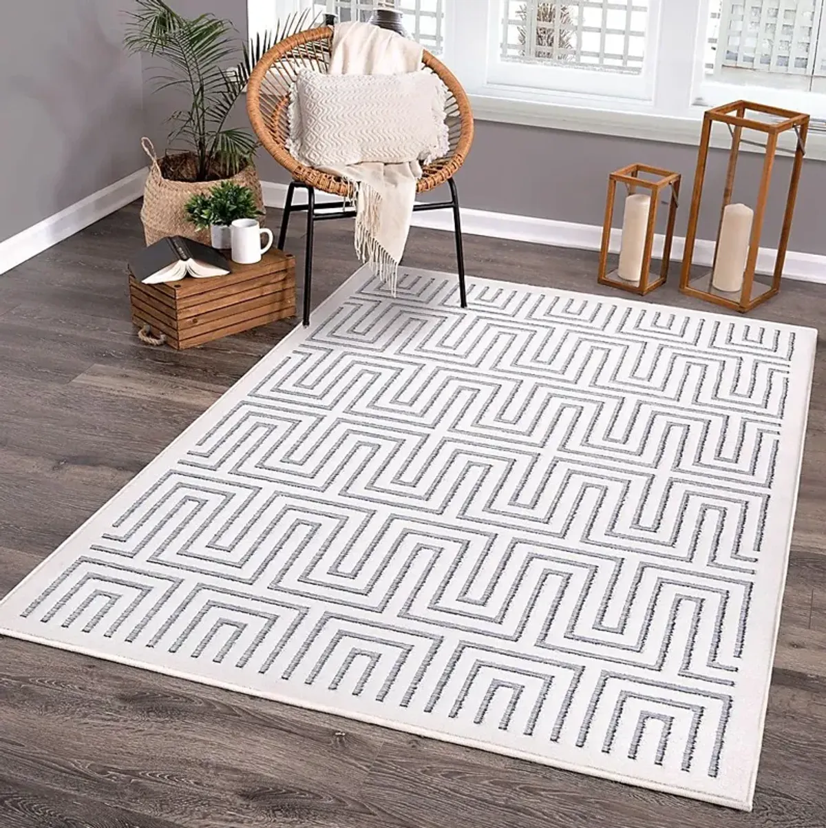 Denbigh White/Blue 7'9 x 10'10 Rug