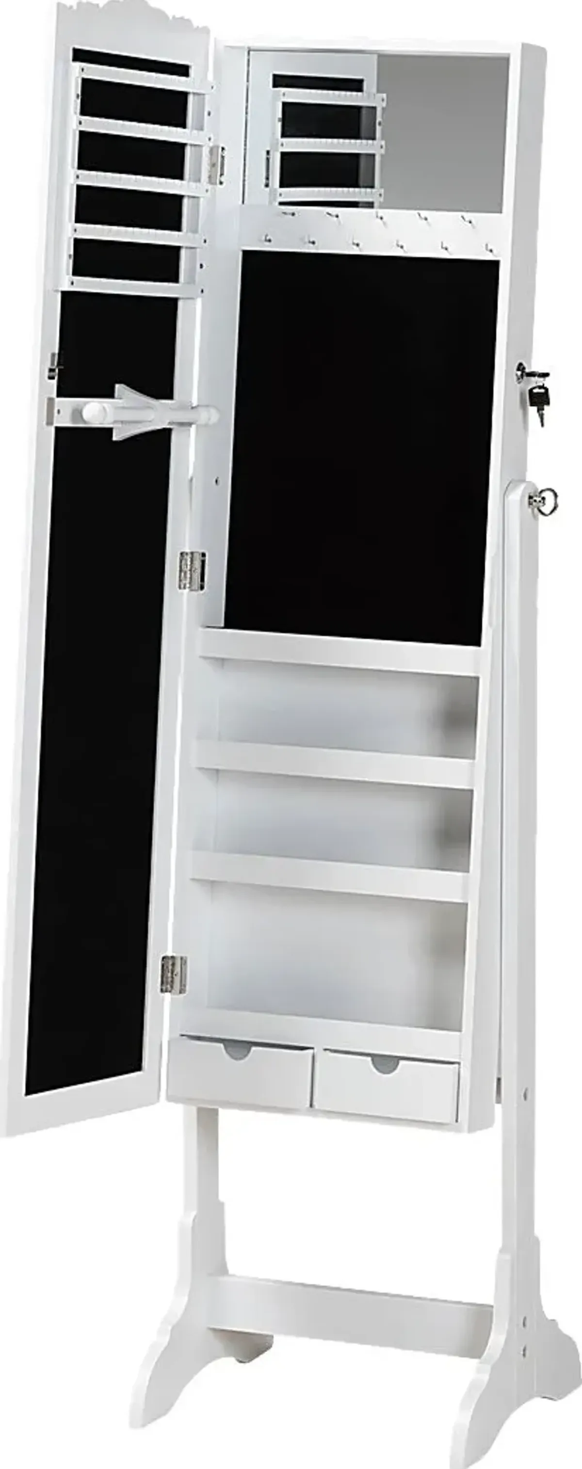 Alabo White Cheval Jewelry Armoire