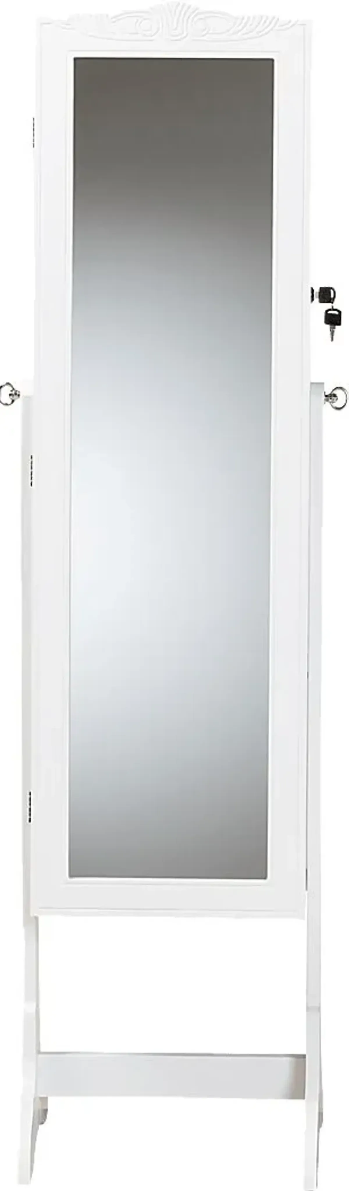 Alabo White Cheval Jewelry Armoire