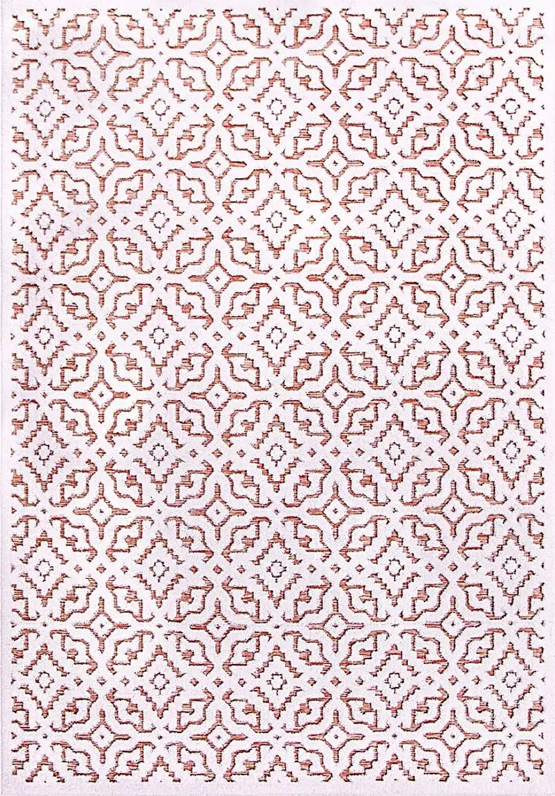 Dunnugan White/Red 5'2 x 7'6 Rug