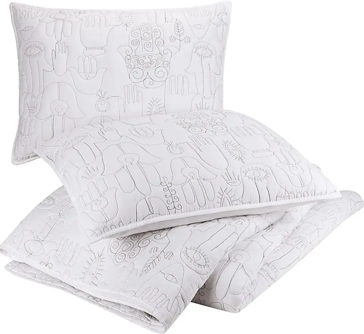 Flournoy White King 3 Pc Quilt Set