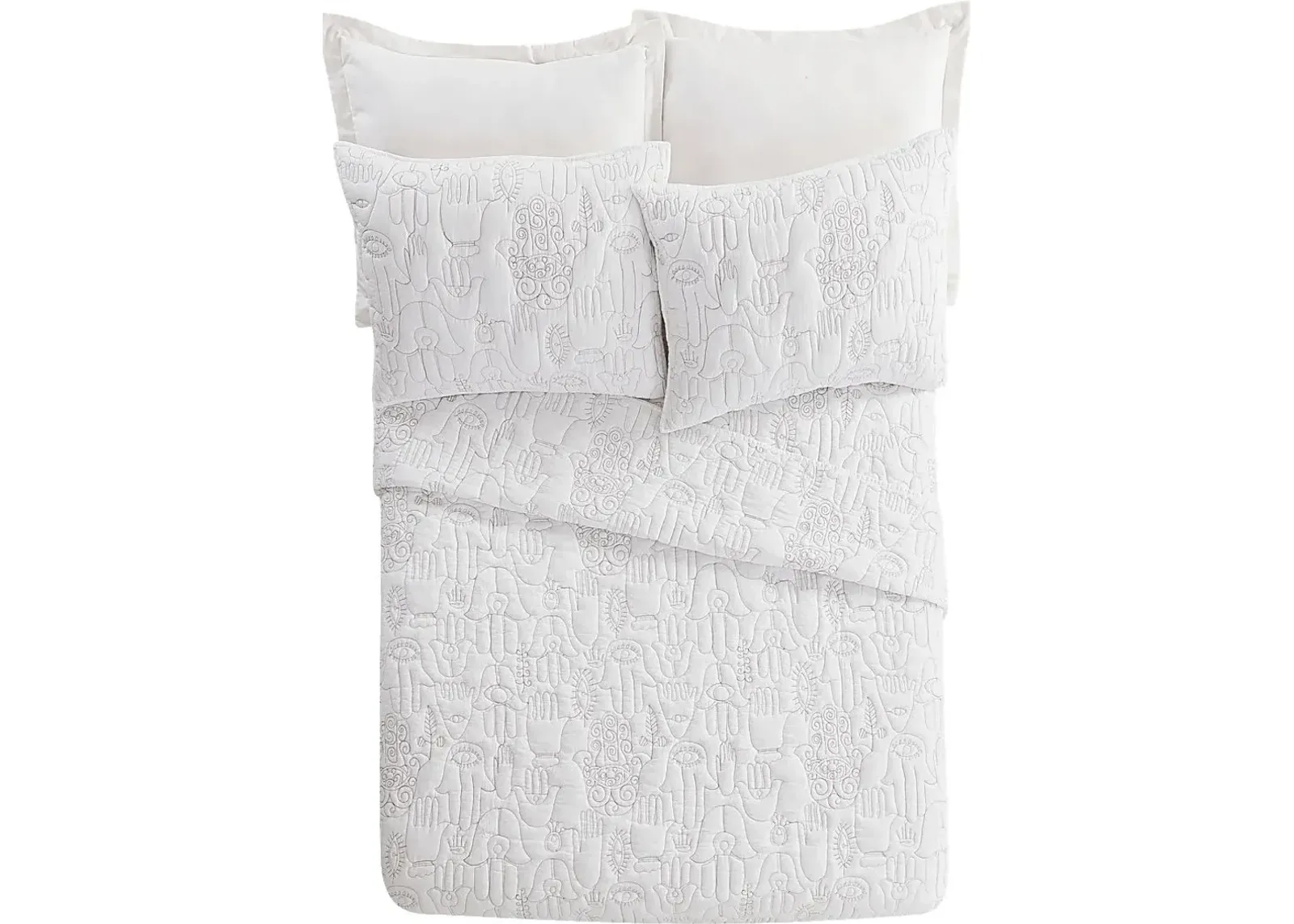 Flournoy White King 3 Pc Quilt Set