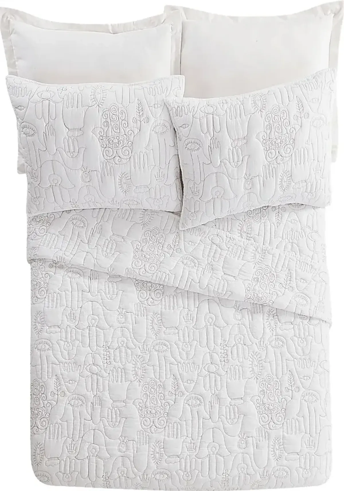 Flournoy White King 3 Pc Quilt Set