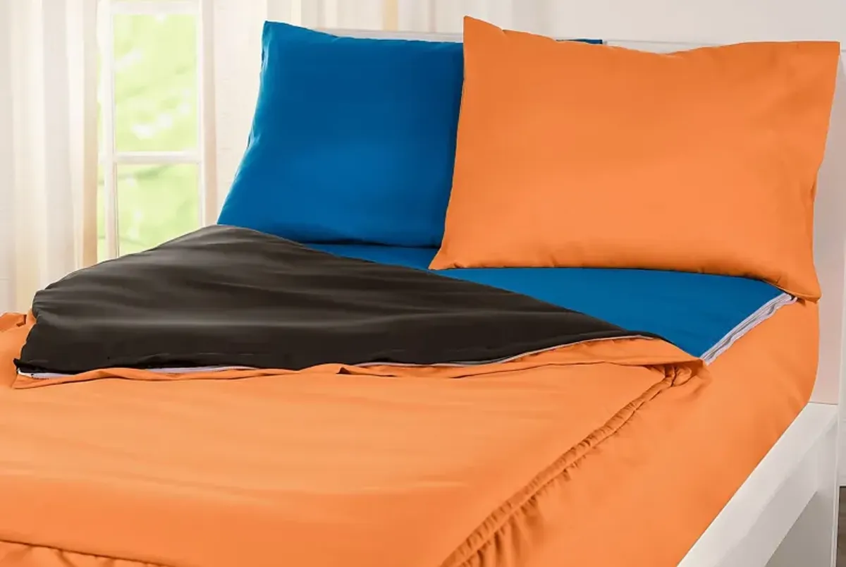 Kids Jonilde Orange 4 Pc Full Bedding Set