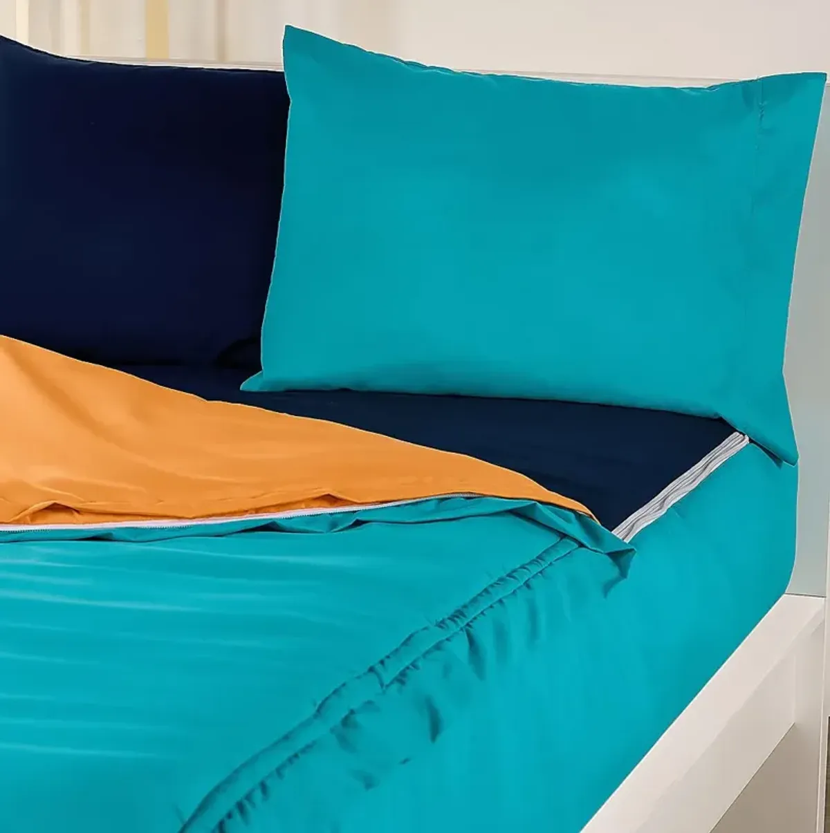 Kids Jonilde Turquoise Orange 4 Pc Full Bedding Set