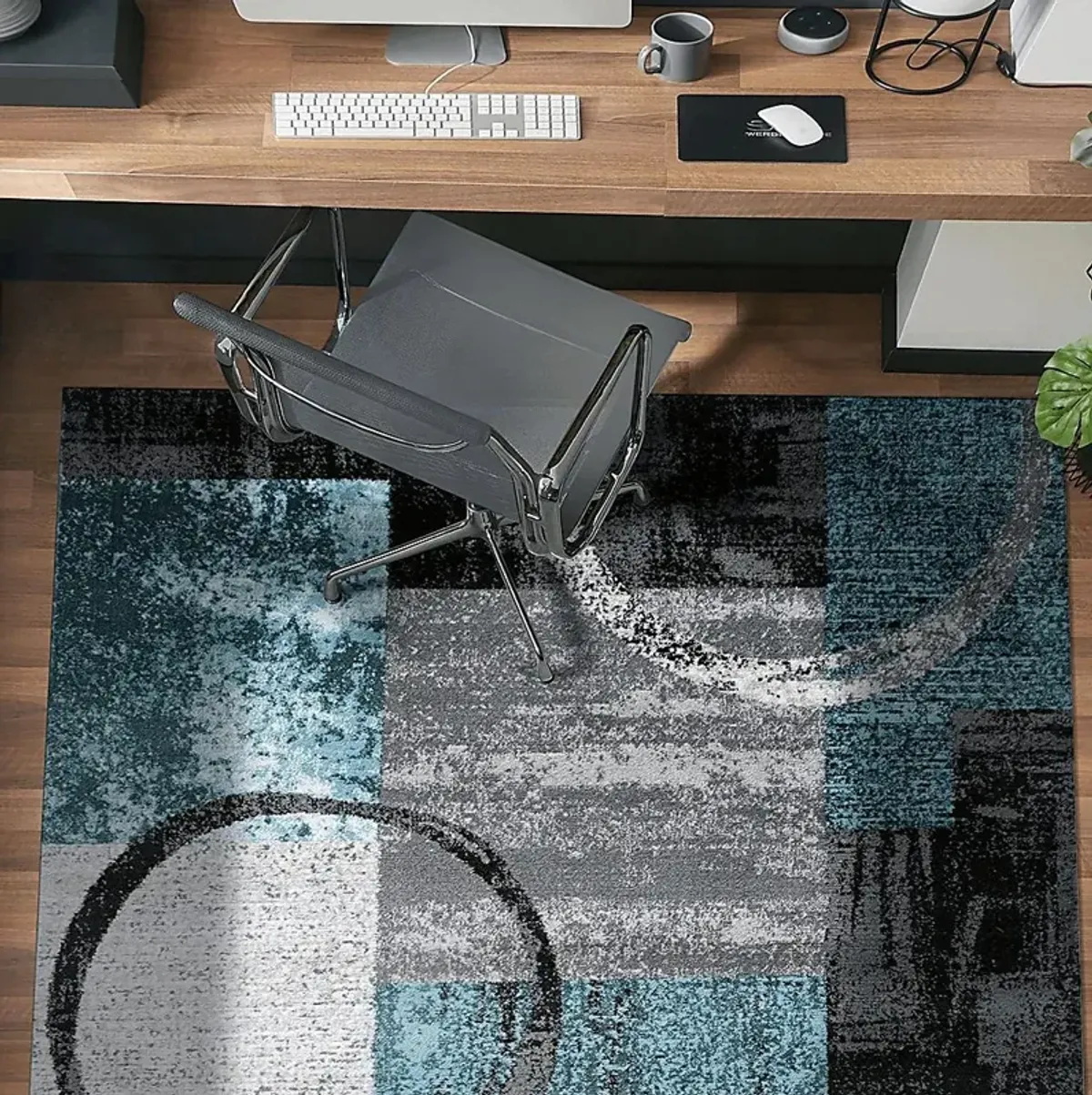 Alayno Teal 5'3 x 7'3 Rug