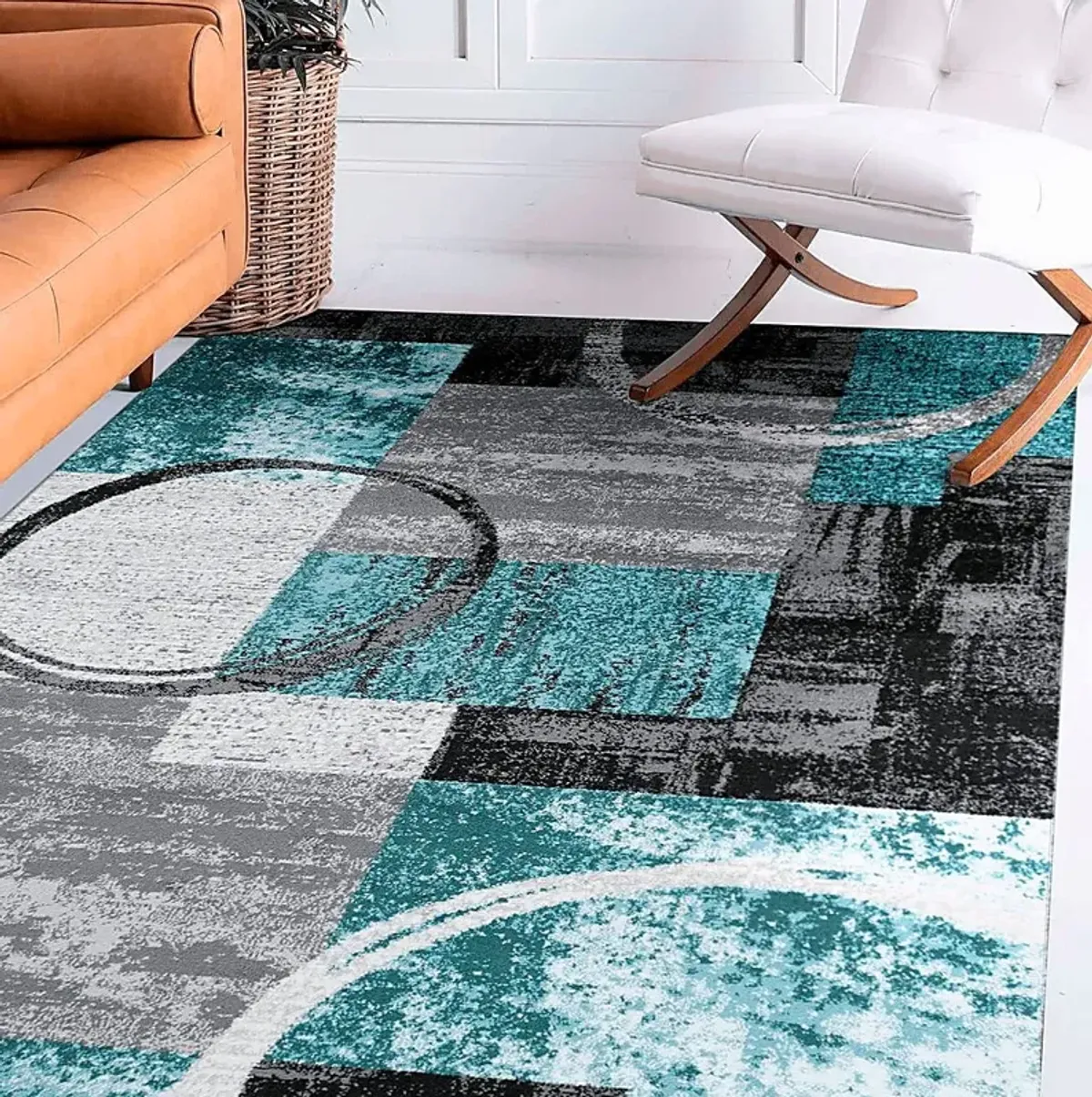 Alayno Teal 5'3 x 7'3 Rug