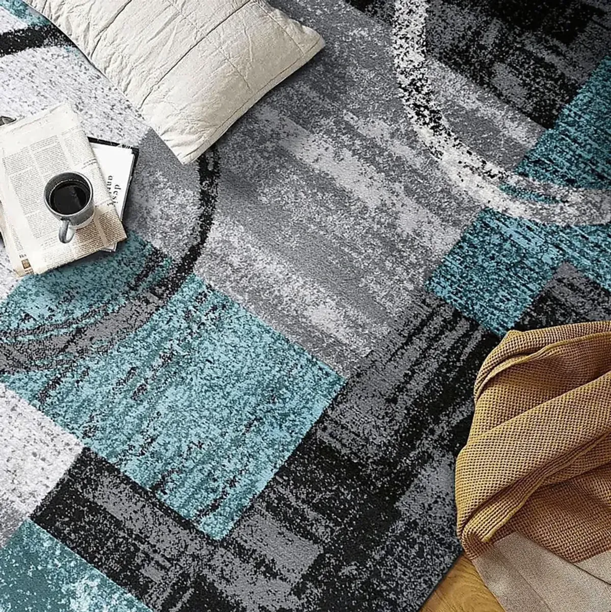 Alayno Teal 5'3 x 7'3 Rug