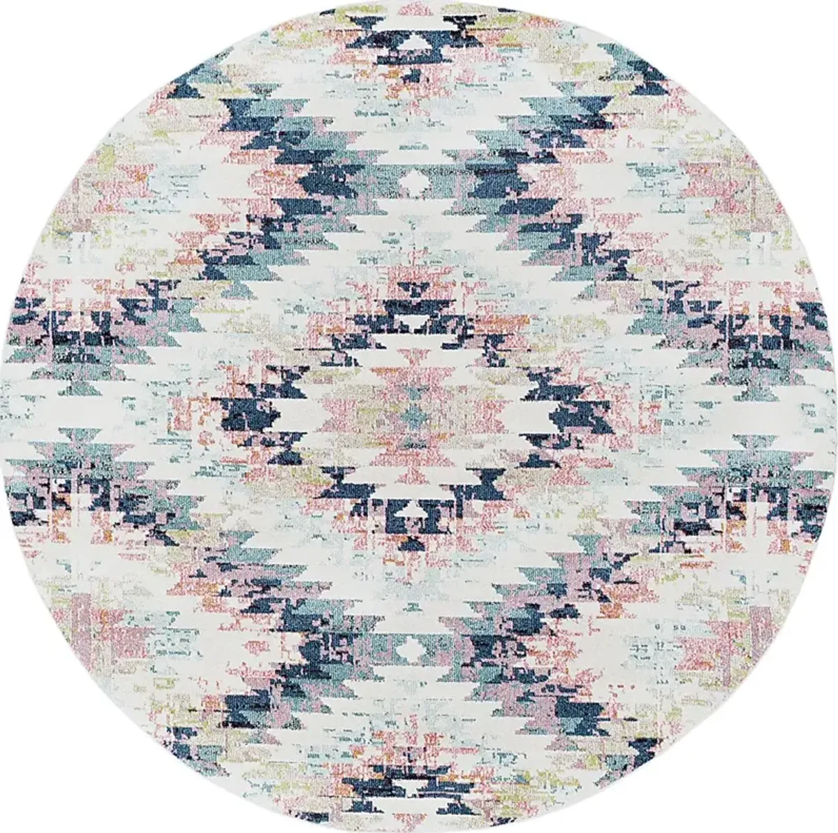 Anoura II Blue 5'3 Round Rug