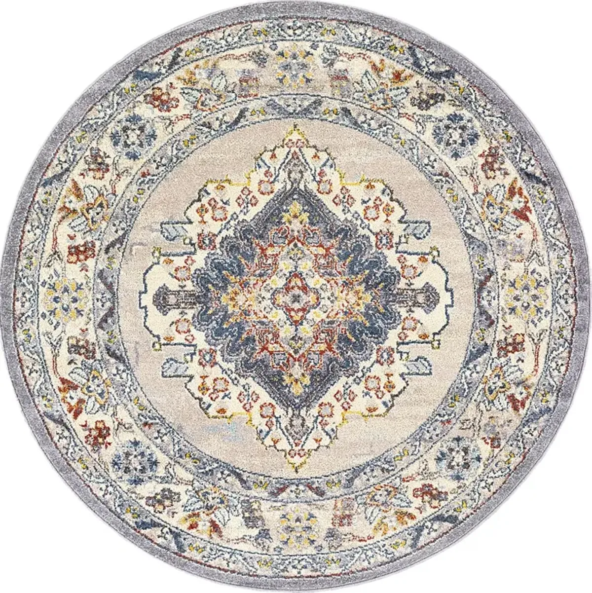 Anilya I Dark Blue 5'3 Round Rug