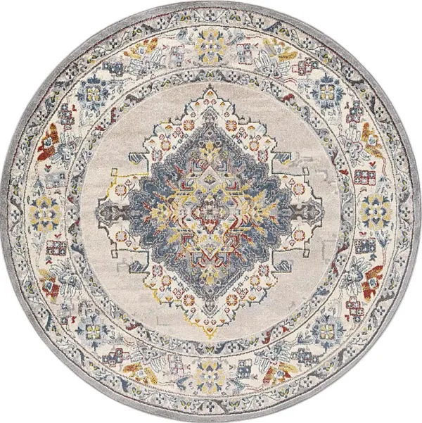 Anilya I Dark Blue 7'10 Round Rug