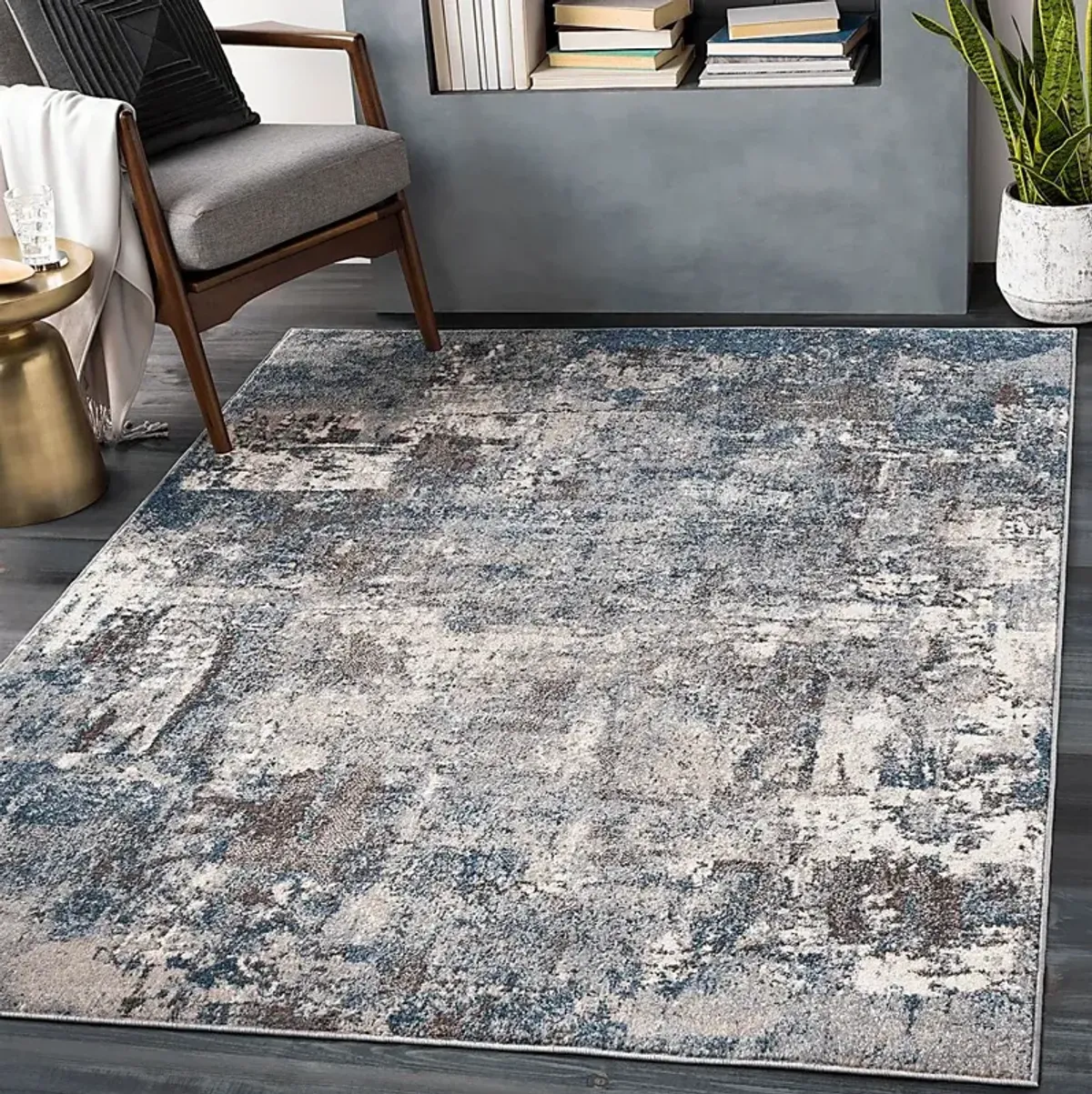 Anilya IV Dark Blue 6'7 Square Rug