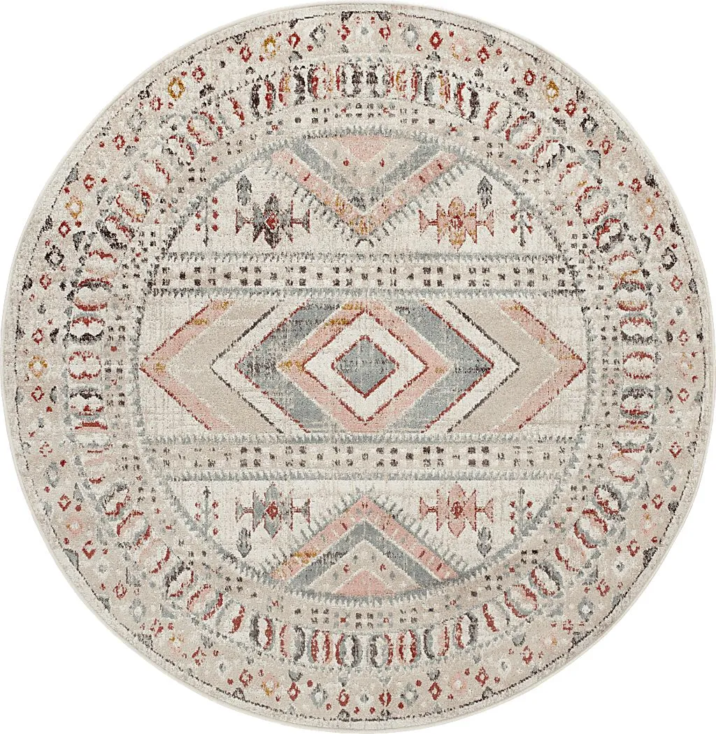 Aloria IV Beige 6'7 Round Rug