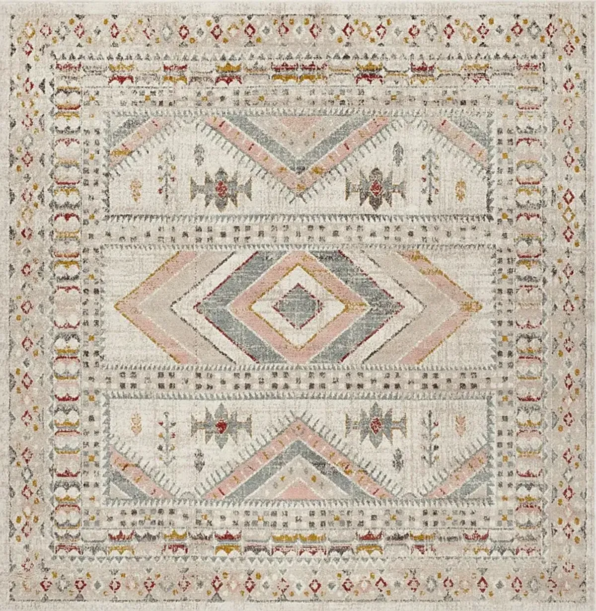 Aloria IV Beige 6'7 Square Rug