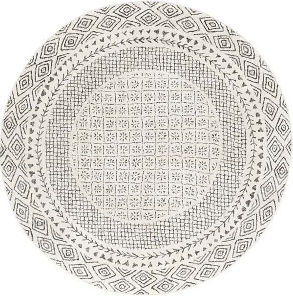 Elnaria Charcoal 5'3 Round Rug