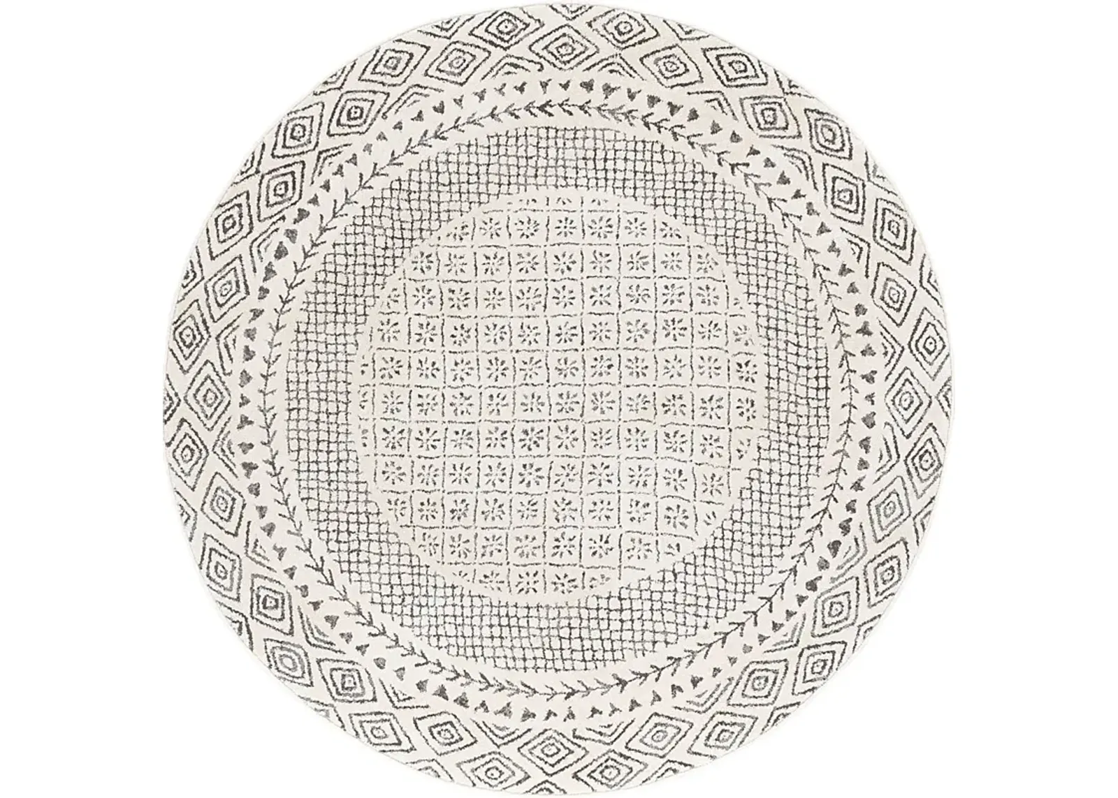 Elnaria Charcoal 5'3 Round Rug