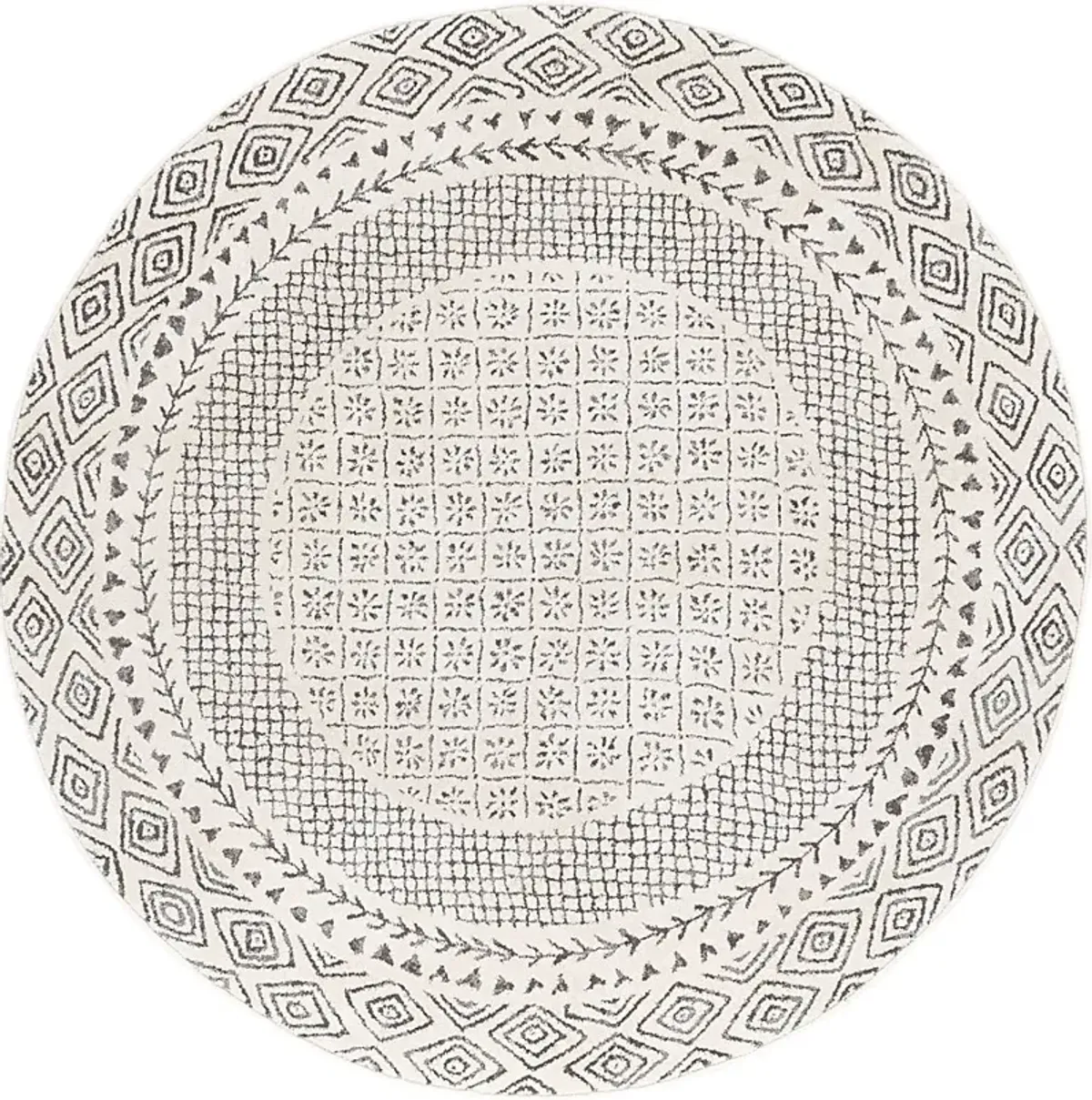 Elnaria Charcoal 5'3 Round Rug