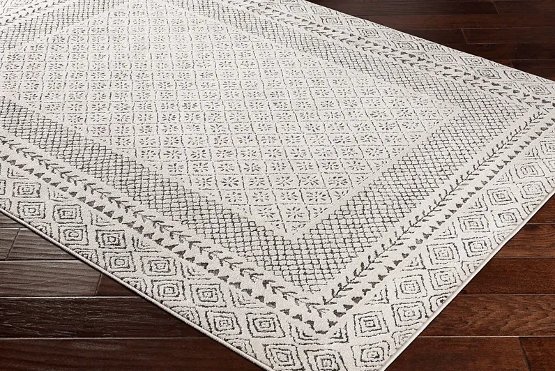 Elnaria Charcoal 5'3 Square Rug