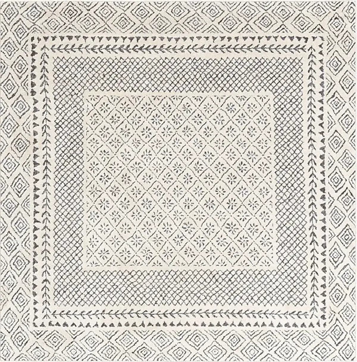 Elnaria Charcoal 5'3 Square Rug