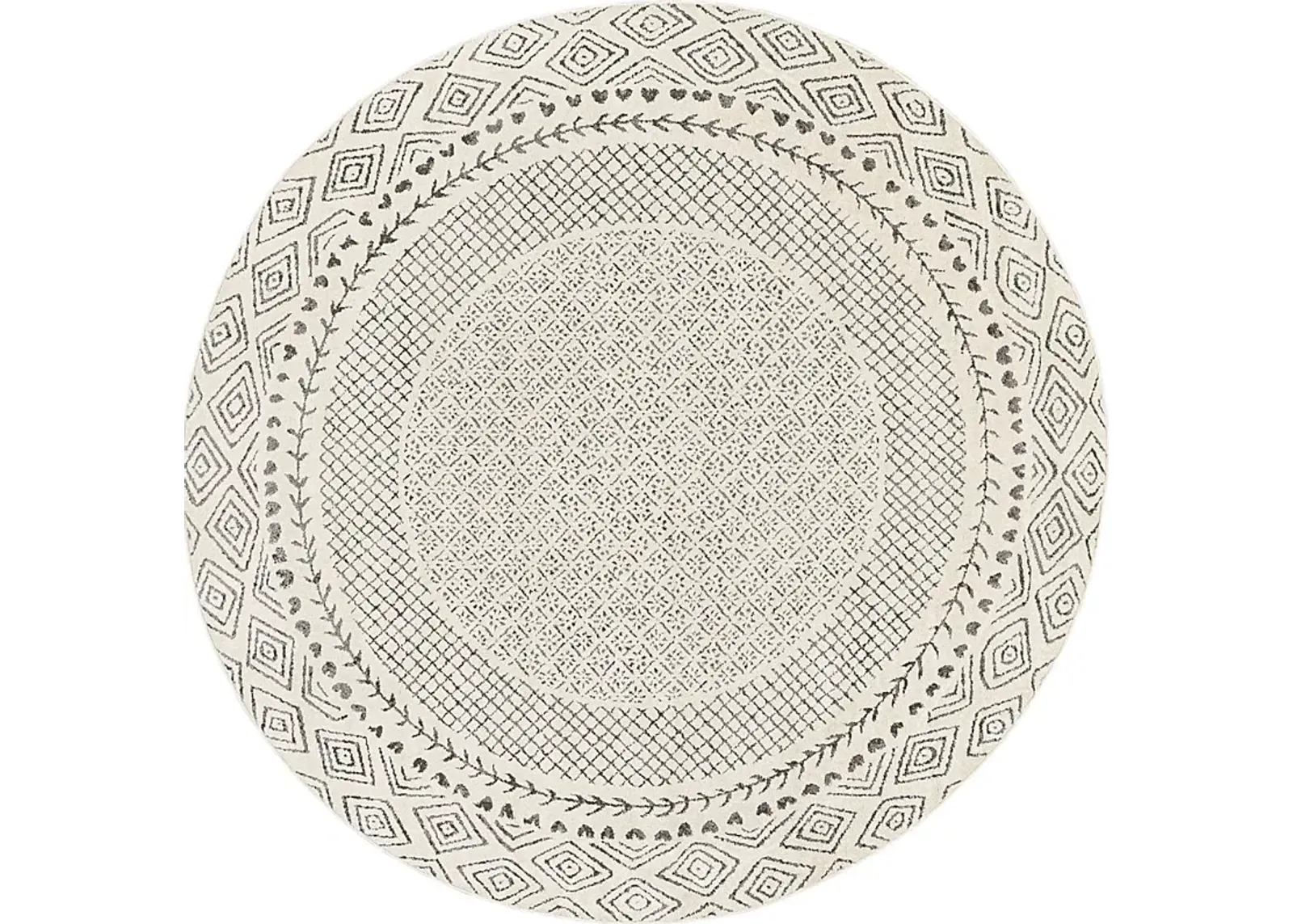 Elnaria Charcoal 6'7 Round Rug