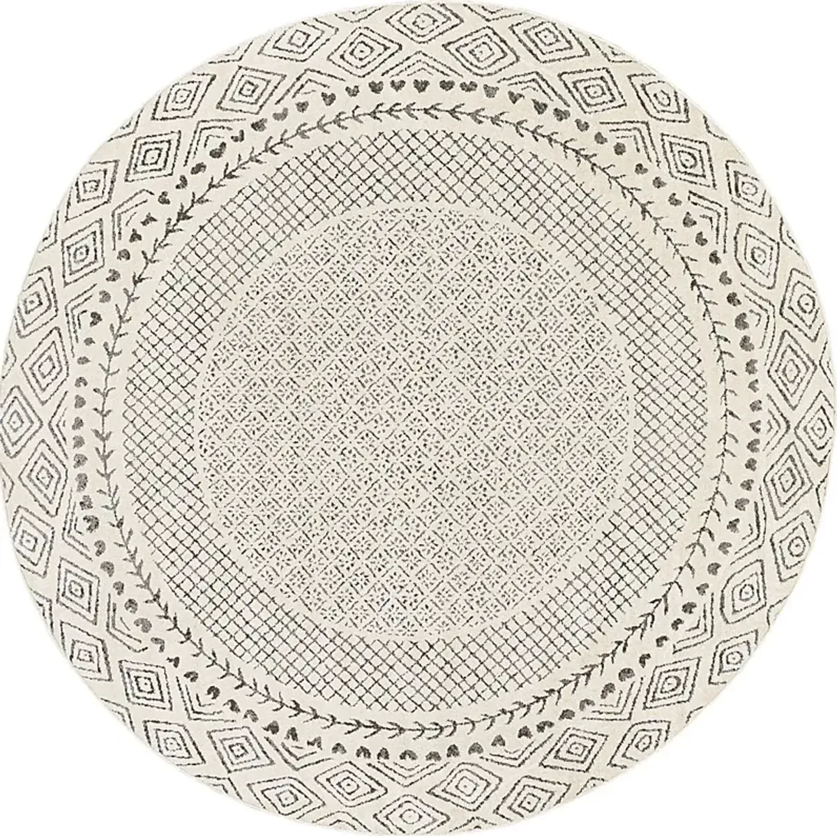 Elnaria Charcoal 6'7 Round Rug