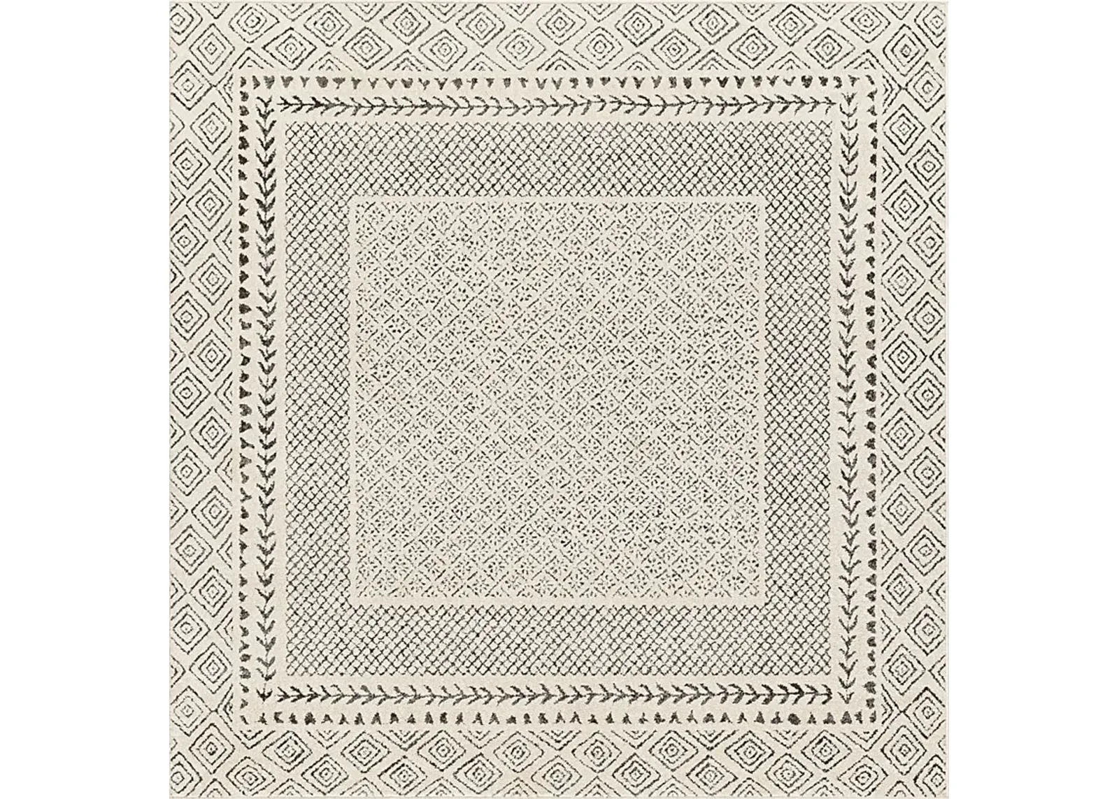 Elnaria Charcoal 6'7 Square Rug