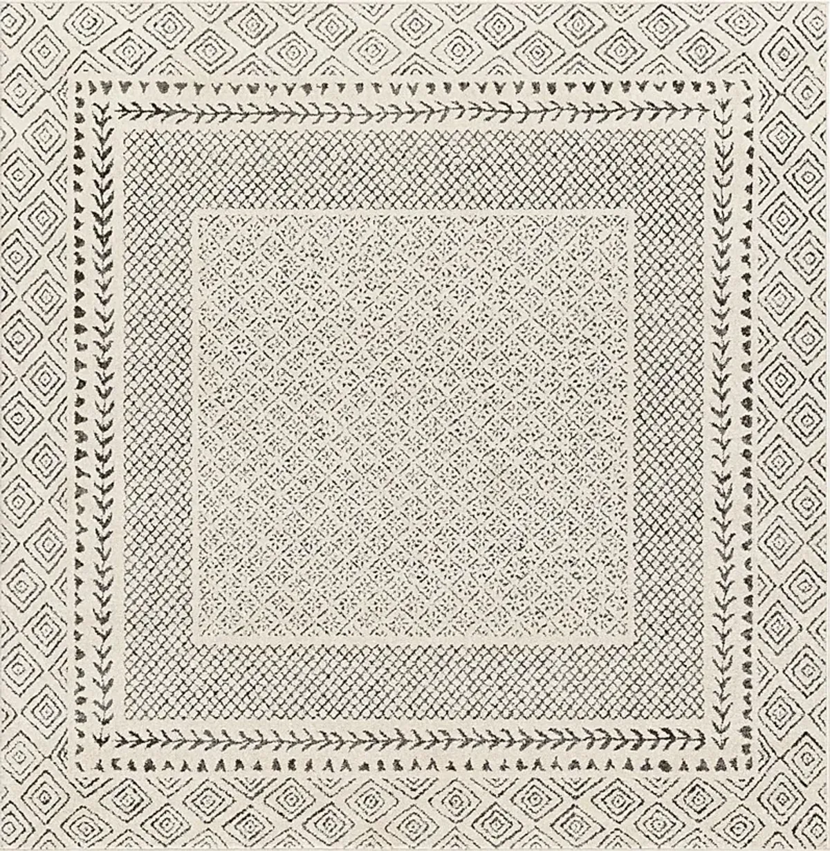 Elnaria Charcoal 6'7 Square Rug