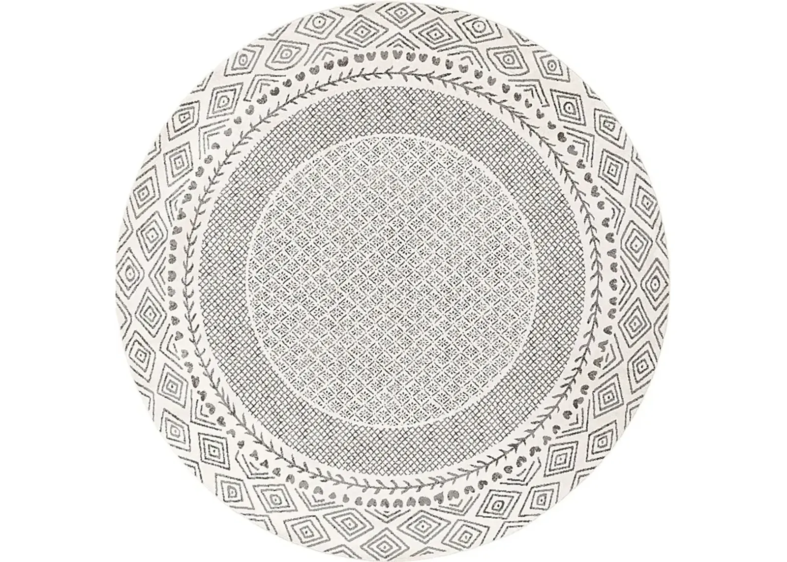 Elnaria Charcoal 7'10 Round Rug