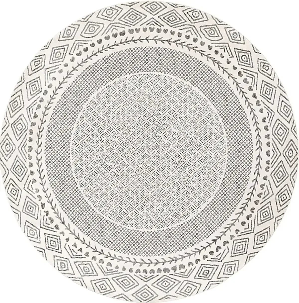 Elnaria Charcoal 7'10 Round Rug