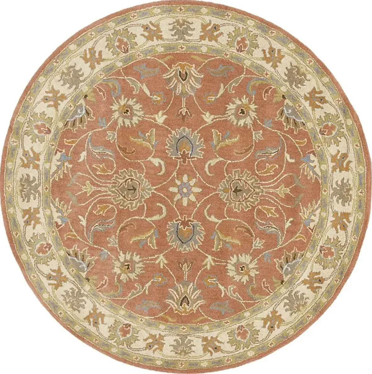 Belinera Orange 4' Round Rug