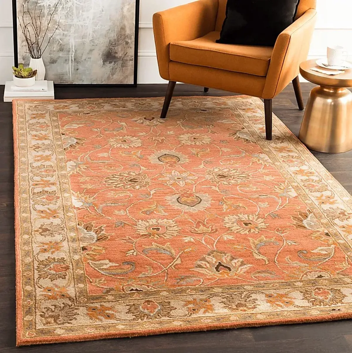 Belinera Orange 5' x 8' Rug