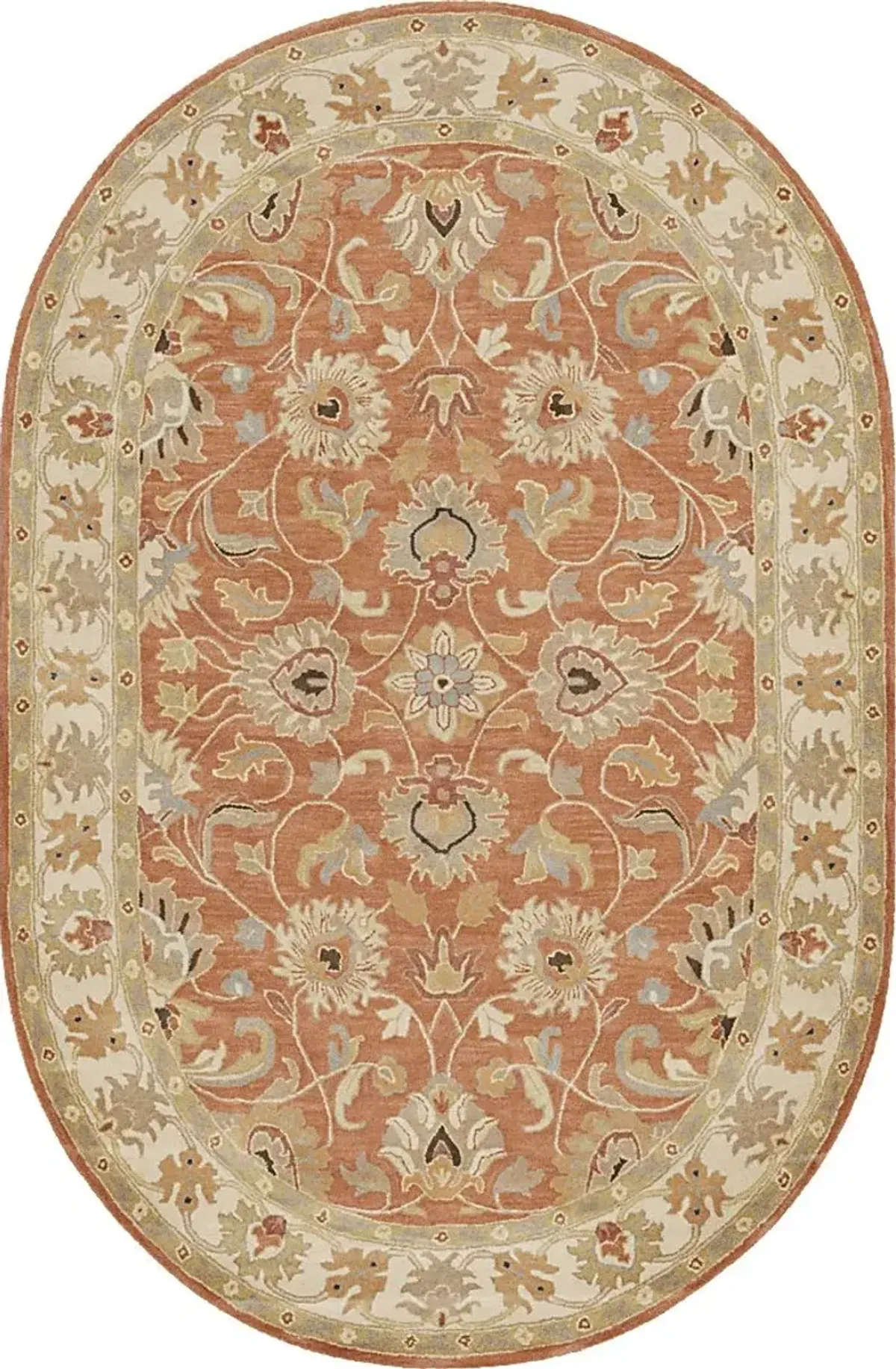 Belinera Orange 6' x 9' Oval Rug