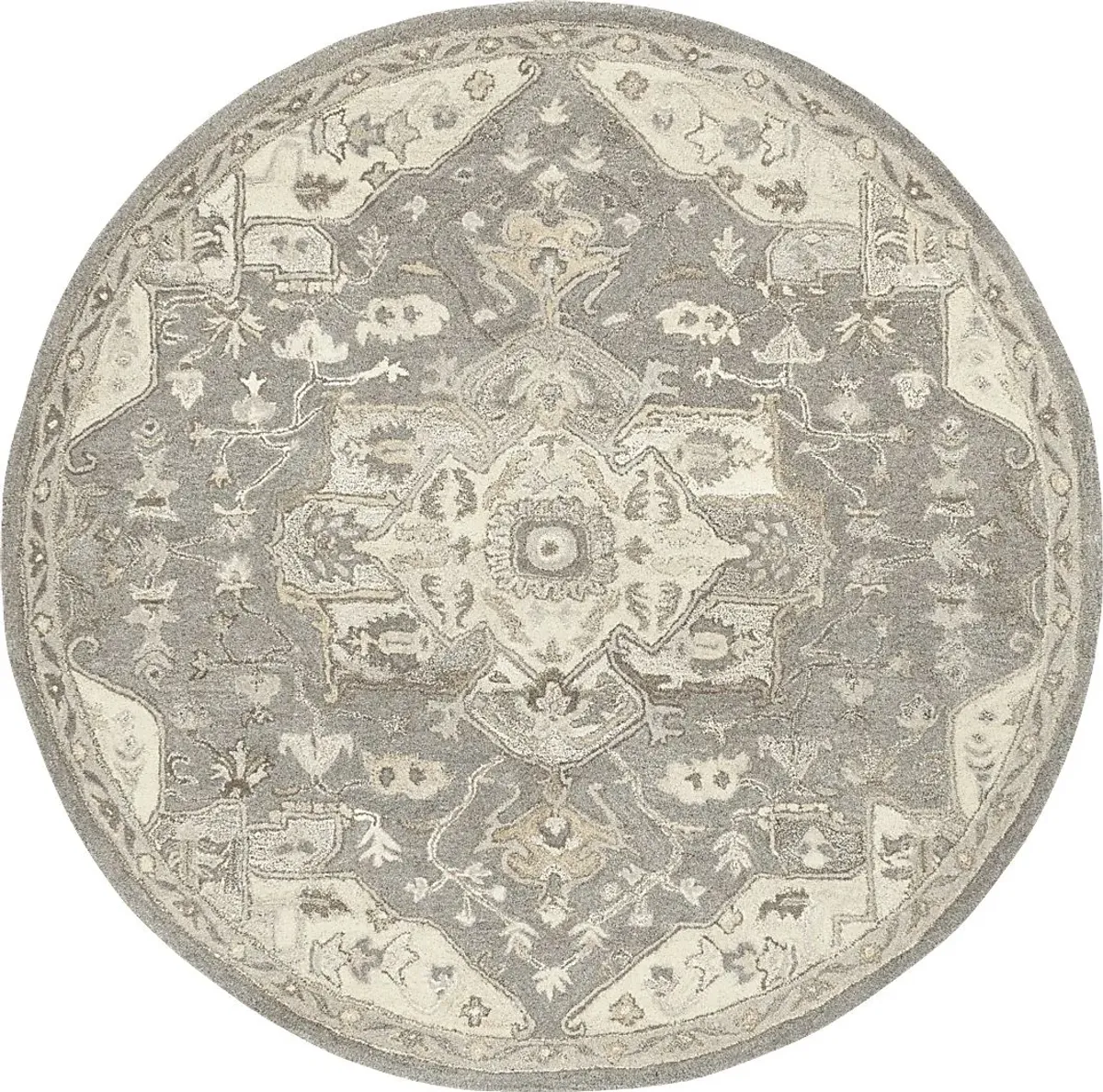 Belinera V Beige 4' Round Rug