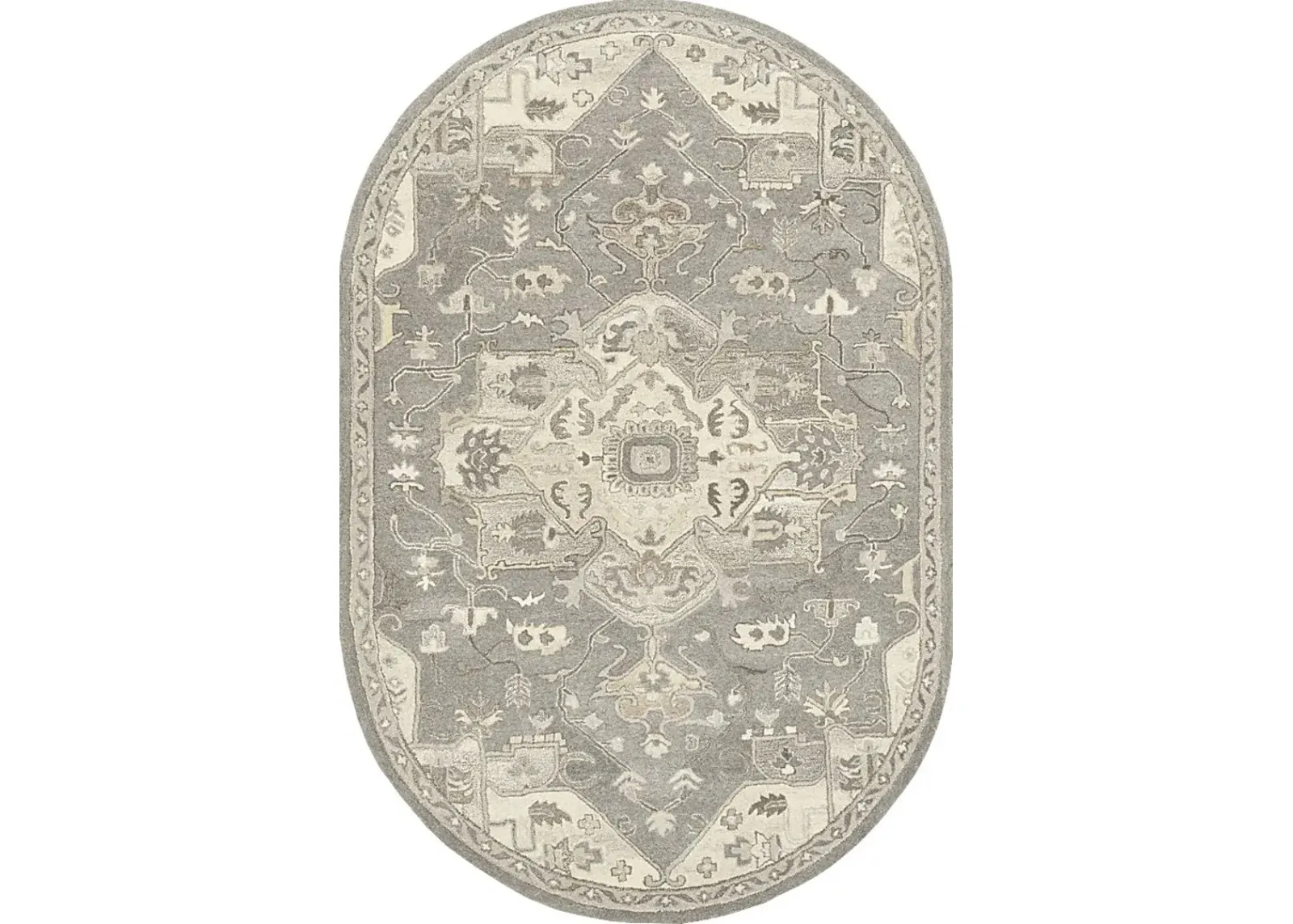 Belinera V Beige 6' x 9' Oval Rug