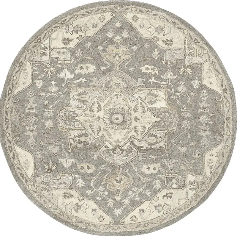 Belinera V Beige 6' Round Rug