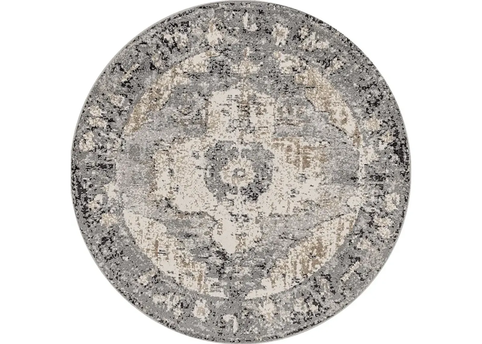 Elseina I Charcoal 6'7 Round Rug