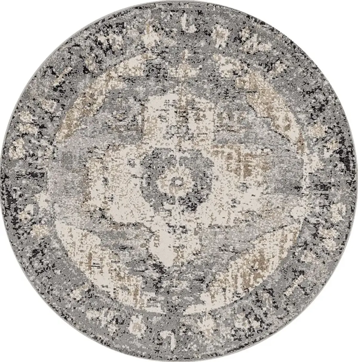 Elseina I Charcoal 6'7 Round Rug