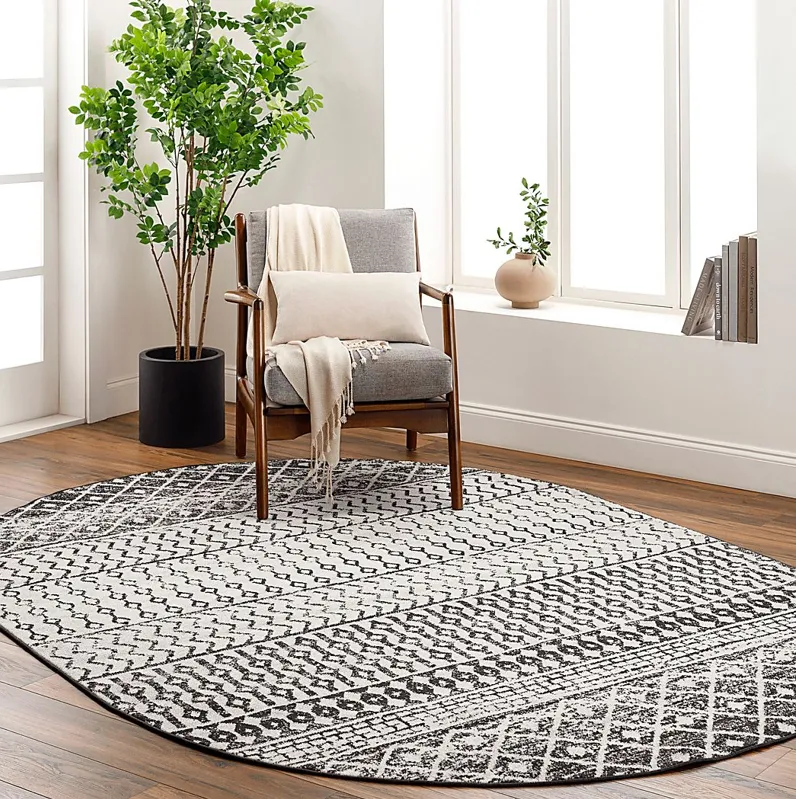 Chelsina I Gray 4' x 6' Oval Rug