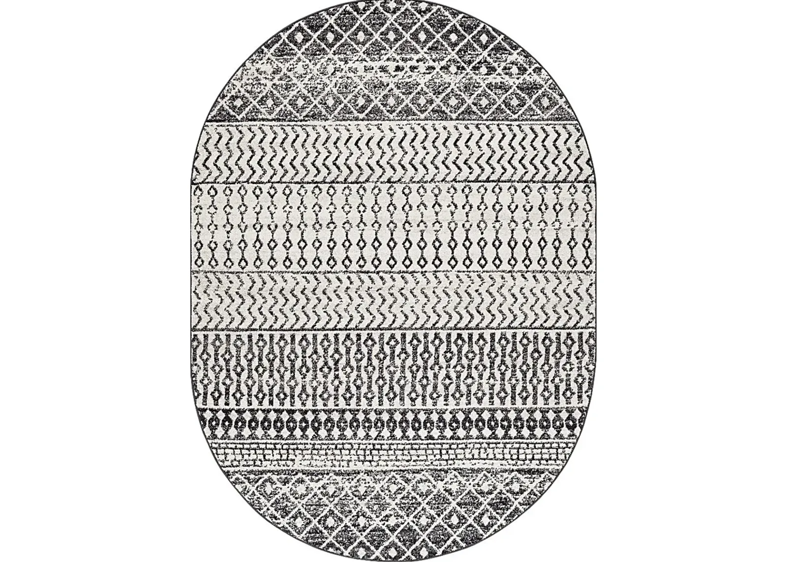 Chelsina I Gray 6'7 x 9' Oval Rug