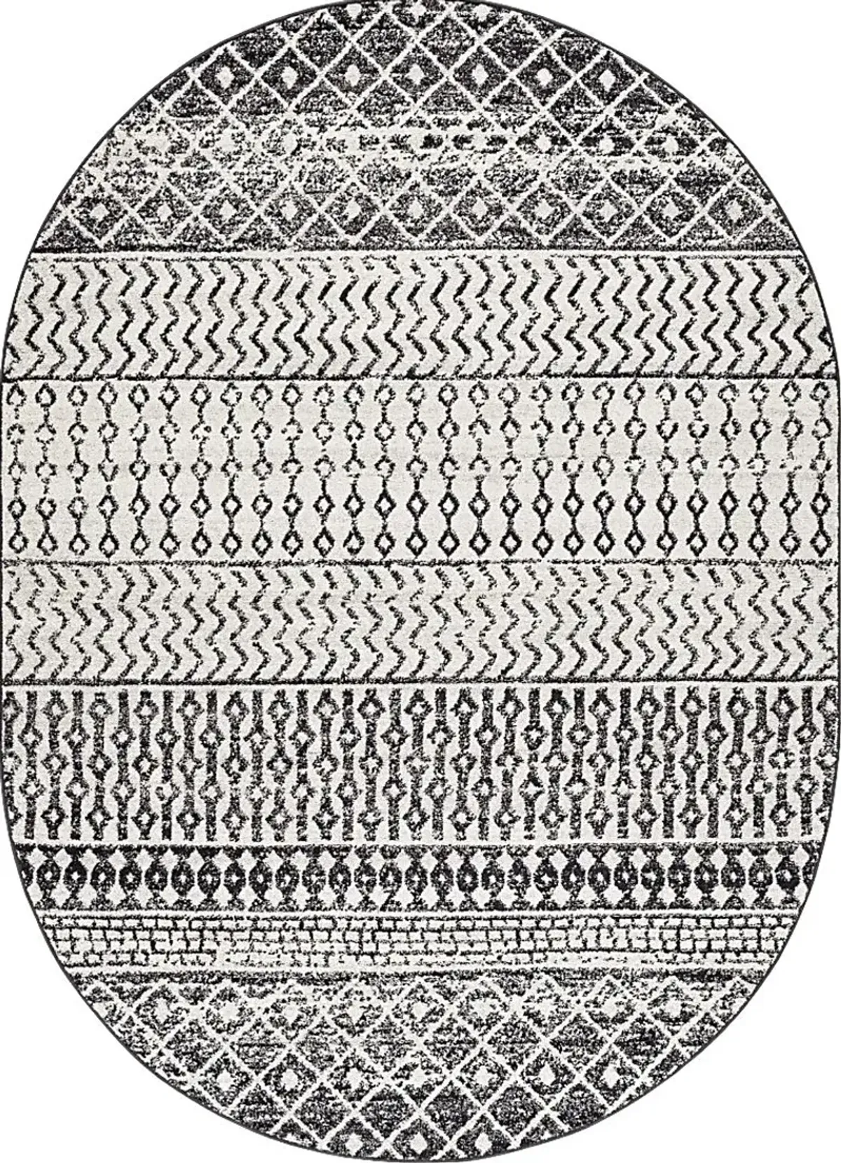 Chelsina I Gray 6'7 x 9' Oval Rug