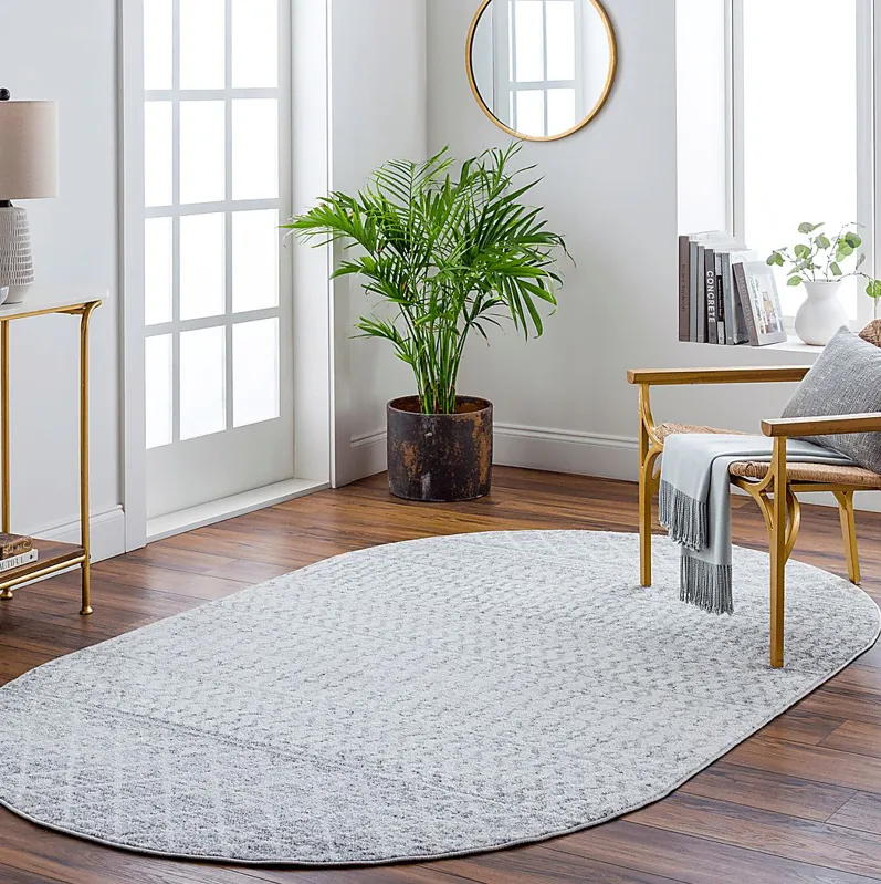 Chelsina I Light Gray 3' x 5' Oval Rug