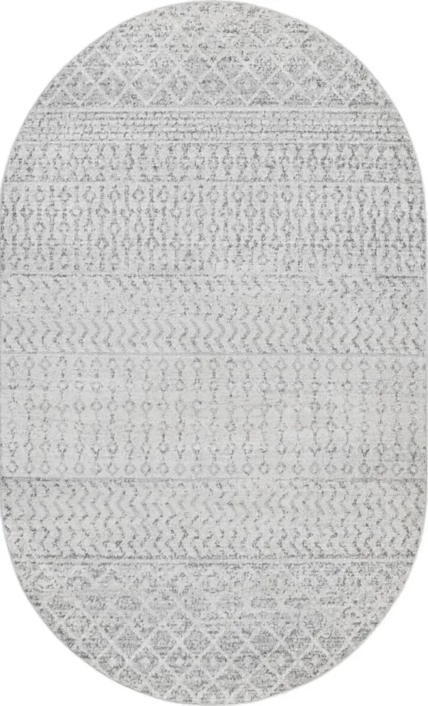 Chelsina I Light Gray 3' x 5' Oval Rug