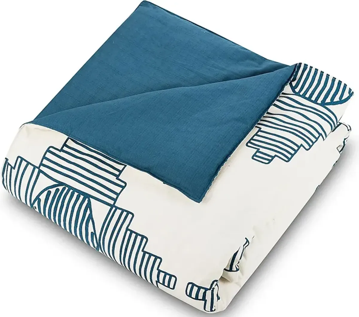 Jungalow by Justina III Blue Queen 3 Pc Duvet Set