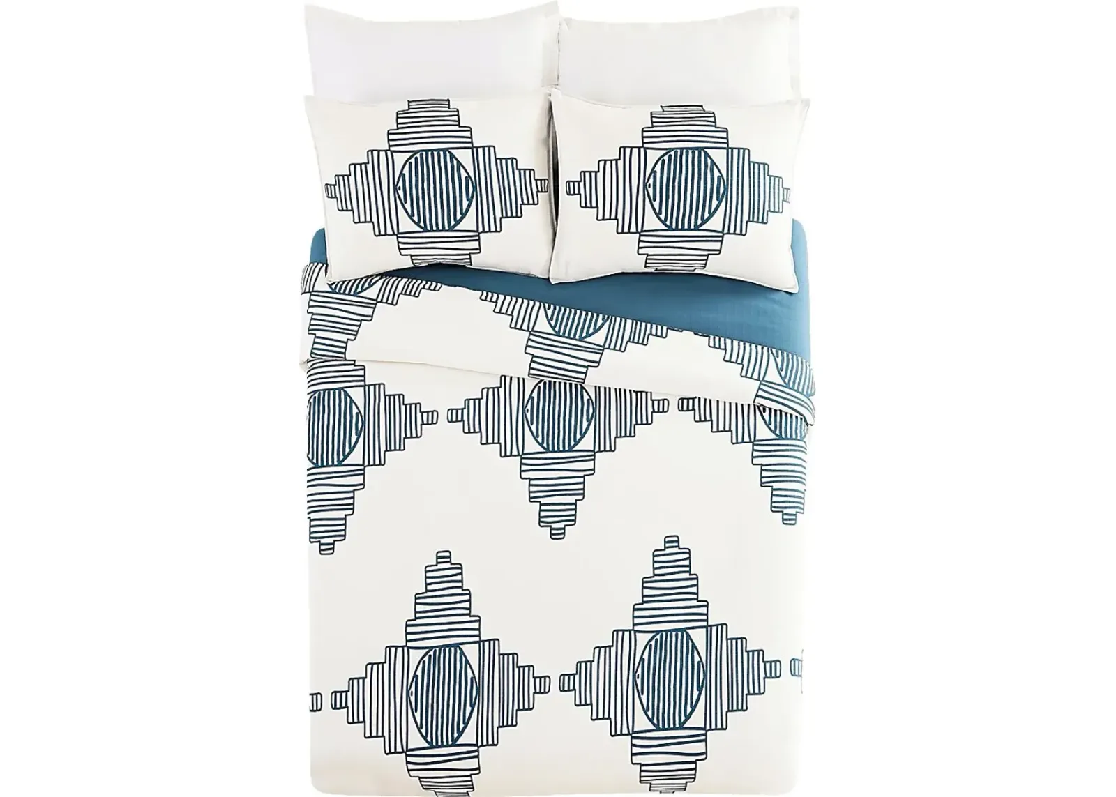 Jungalow by Justina III Blue Queen 3 Pc Duvet Set