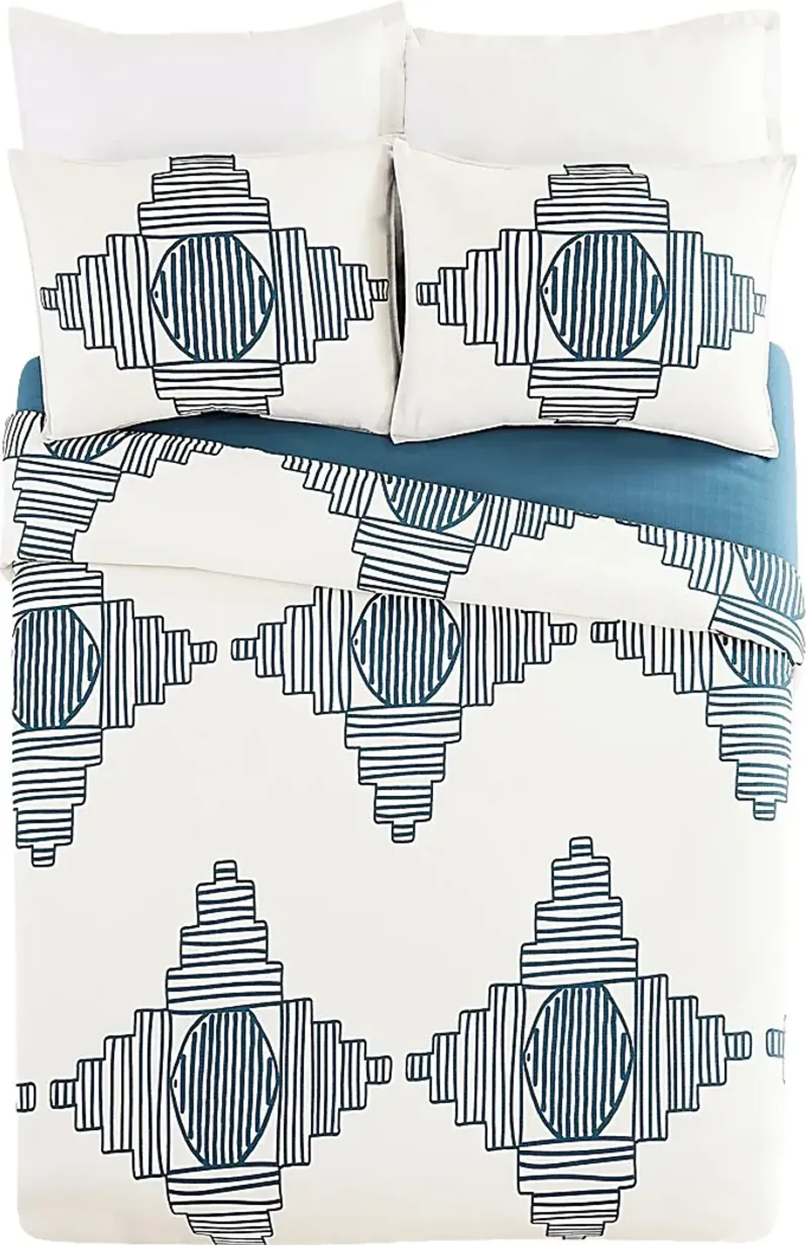 Jungalow by Justina III Blue Queen 3 Pc Duvet Set