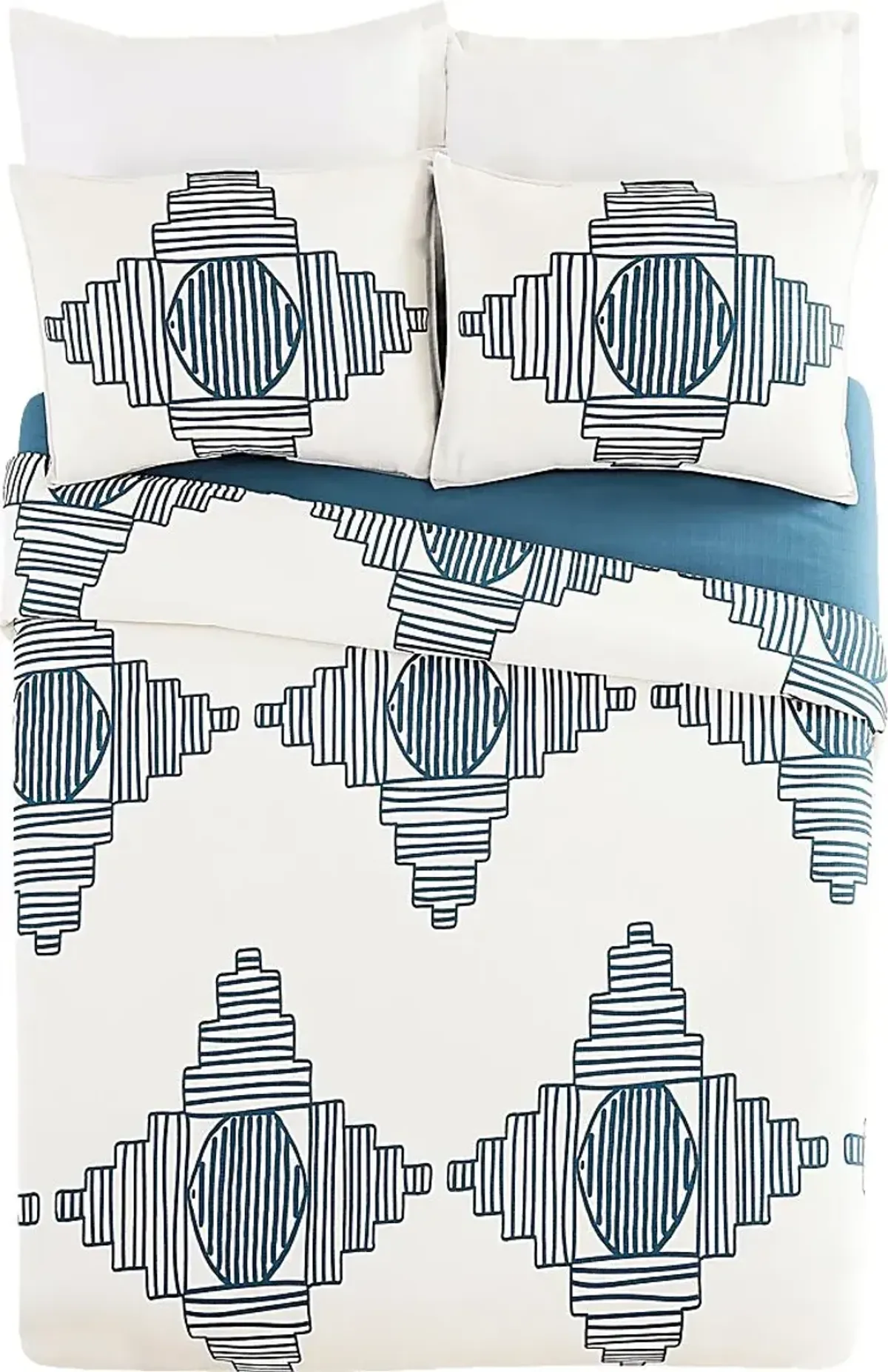 Jungalow by Justina III Blue King 3 Pc Duvet Set